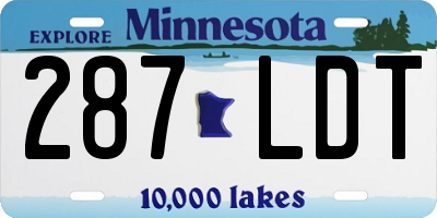 MN license plate 287LDT