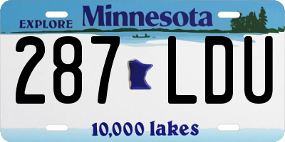 MN license plate 287LDU