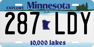 MN license plate 287LDY