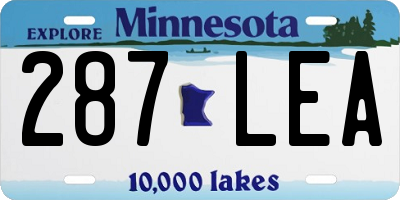 MN license plate 287LEA