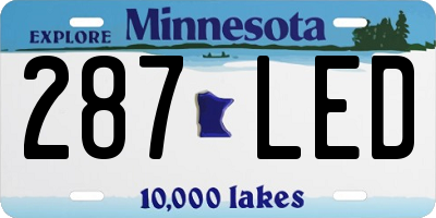 MN license plate 287LED