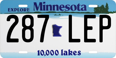 MN license plate 287LEP