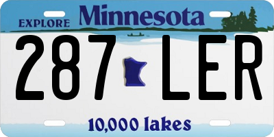 MN license plate 287LER