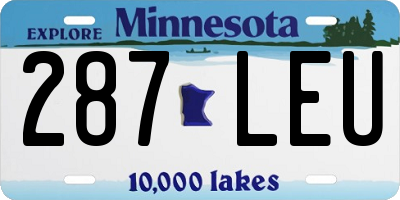 MN license plate 287LEU