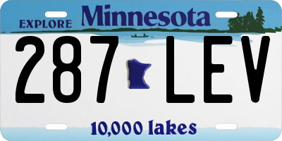 MN license plate 287LEV