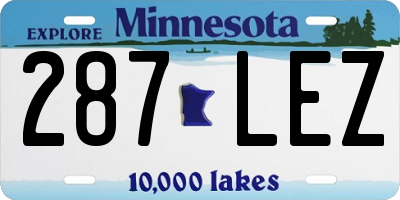 MN license plate 287LEZ