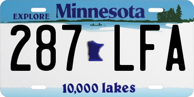 MN license plate 287LFA