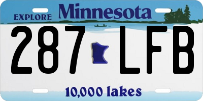MN license plate 287LFB