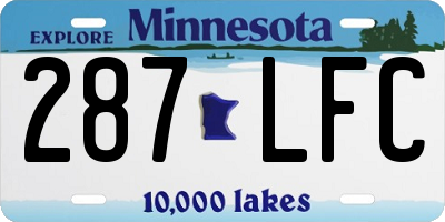 MN license plate 287LFC