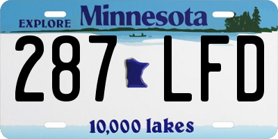 MN license plate 287LFD