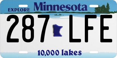 MN license plate 287LFE