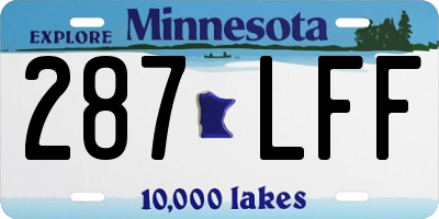 MN license plate 287LFF