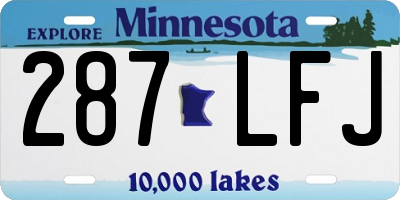 MN license plate 287LFJ