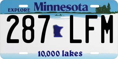 MN license plate 287LFM