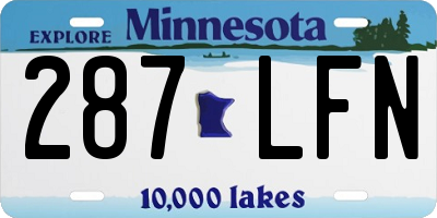 MN license plate 287LFN