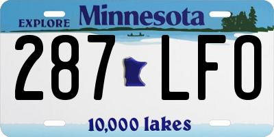 MN license plate 287LFO