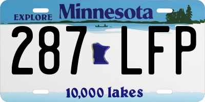 MN license plate 287LFP
