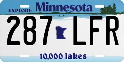MN license plate 287LFR