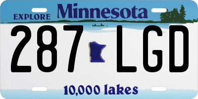 MN license plate 287LGD