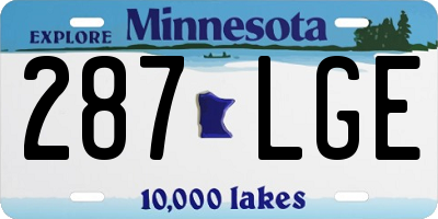 MN license plate 287LGE