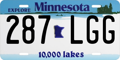 MN license plate 287LGG