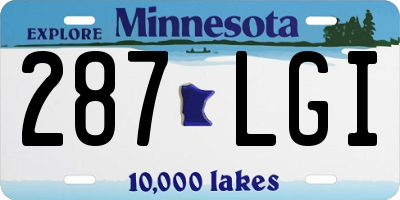 MN license plate 287LGI