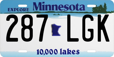 MN license plate 287LGK