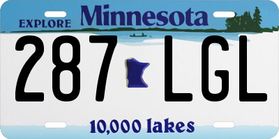 MN license plate 287LGL