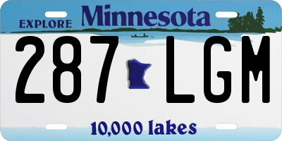 MN license plate 287LGM