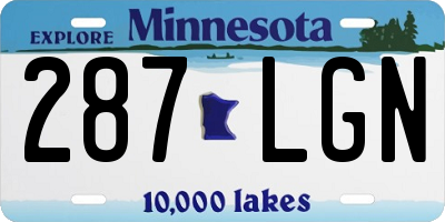 MN license plate 287LGN