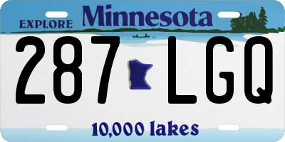 MN license plate 287LGQ