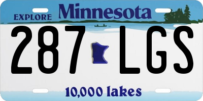 MN license plate 287LGS
