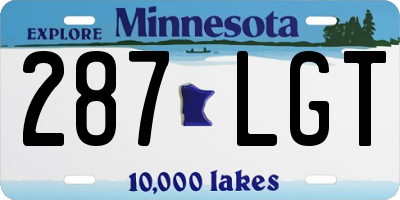 MN license plate 287LGT