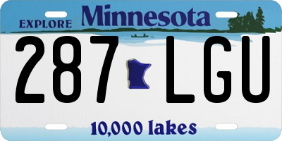 MN license plate 287LGU