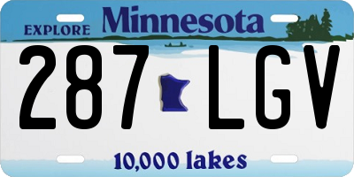 MN license plate 287LGV
