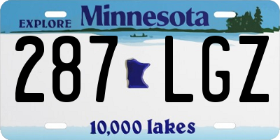 MN license plate 287LGZ