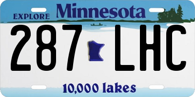 MN license plate 287LHC