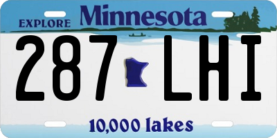 MN license plate 287LHI