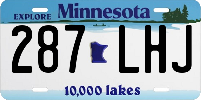 MN license plate 287LHJ