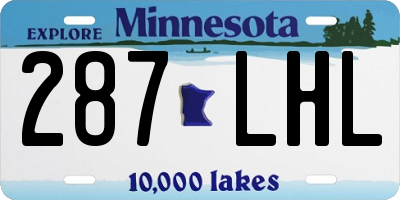 MN license plate 287LHL