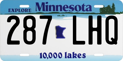 MN license plate 287LHQ