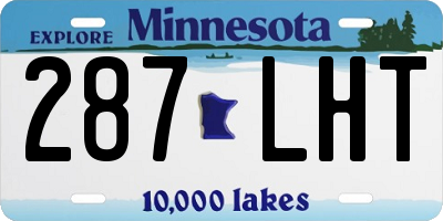 MN license plate 287LHT