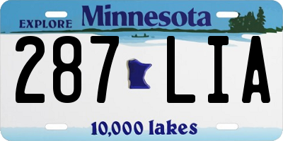 MN license plate 287LIA