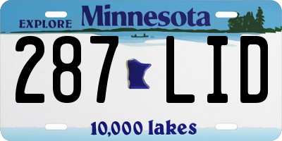MN license plate 287LID