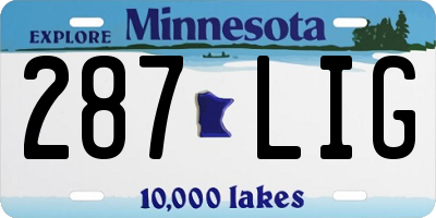 MN license plate 287LIG