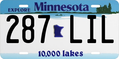 MN license plate 287LIL