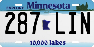 MN license plate 287LIN