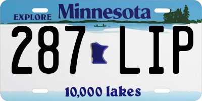 MN license plate 287LIP