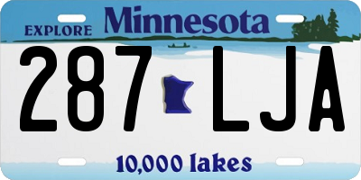 MN license plate 287LJA