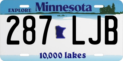 MN license plate 287LJB